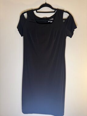Calvin Klein Black Cold-Shoulder Midi Dress